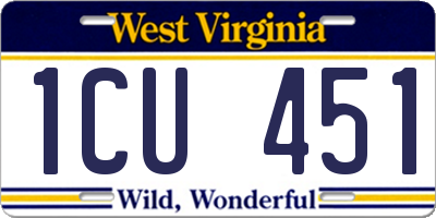 WV license plate 1CU451