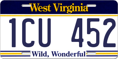 WV license plate 1CU452