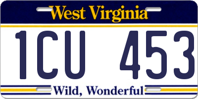WV license plate 1CU453