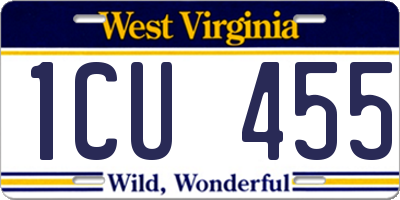WV license plate 1CU455