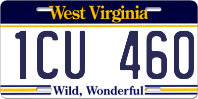 WV license plate 1CU460