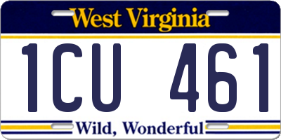 WV license plate 1CU461