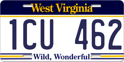 WV license plate 1CU462