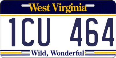 WV license plate 1CU464