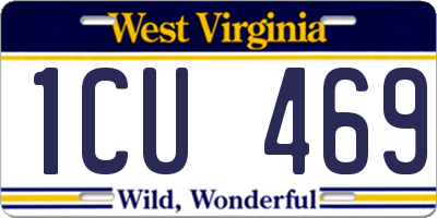 WV license plate 1CU469