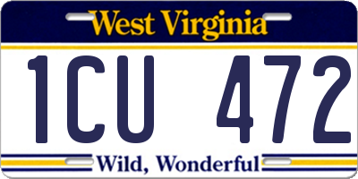 WV license plate 1CU472