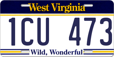 WV license plate 1CU473