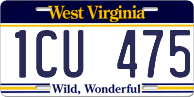 WV license plate 1CU475