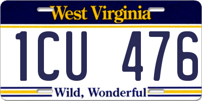 WV license plate 1CU476