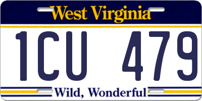WV license plate 1CU479