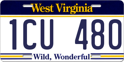 WV license plate 1CU480