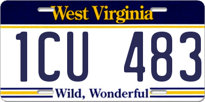 WV license plate 1CU483