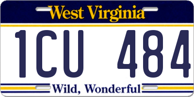 WV license plate 1CU484