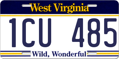 WV license plate 1CU485