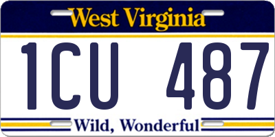 WV license plate 1CU487