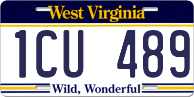 WV license plate 1CU489