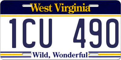 WV license plate 1CU490