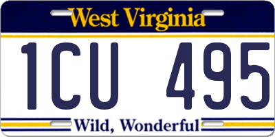 WV license plate 1CU495