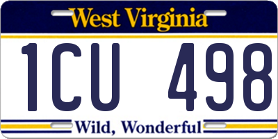 WV license plate 1CU498