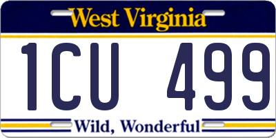 WV license plate 1CU499