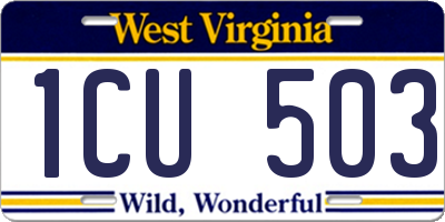 WV license plate 1CU503