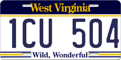 WV license plate 1CU504