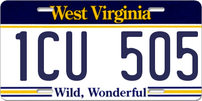 WV license plate 1CU505