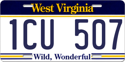 WV license plate 1CU507