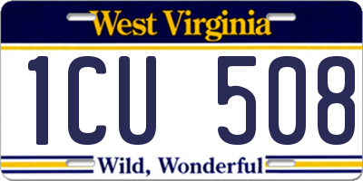WV license plate 1CU508