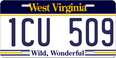 WV license plate 1CU509