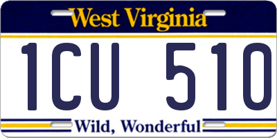 WV license plate 1CU510