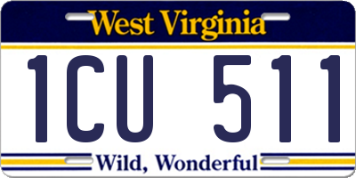 WV license plate 1CU511