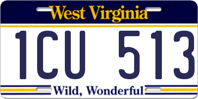 WV license plate 1CU513