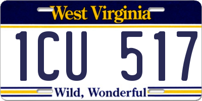 WV license plate 1CU517