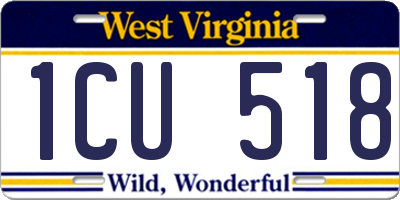WV license plate 1CU518