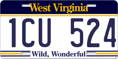 WV license plate 1CU524