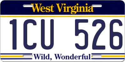 WV license plate 1CU526