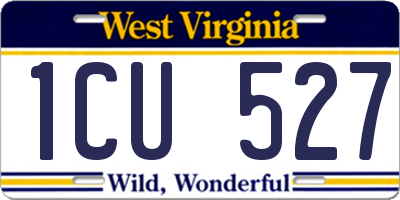 WV license plate 1CU527