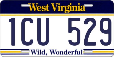 WV license plate 1CU529