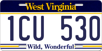 WV license plate 1CU530