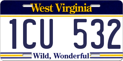 WV license plate 1CU532