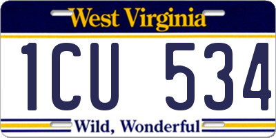 WV license plate 1CU534