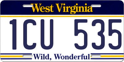 WV license plate 1CU535