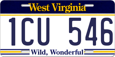 WV license plate 1CU546