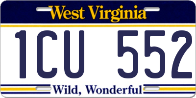 WV license plate 1CU552
