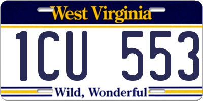 WV license plate 1CU553