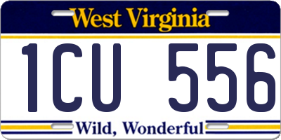 WV license plate 1CU556