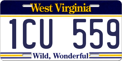 WV license plate 1CU559
