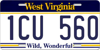 WV license plate 1CU560