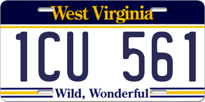 WV license plate 1CU561